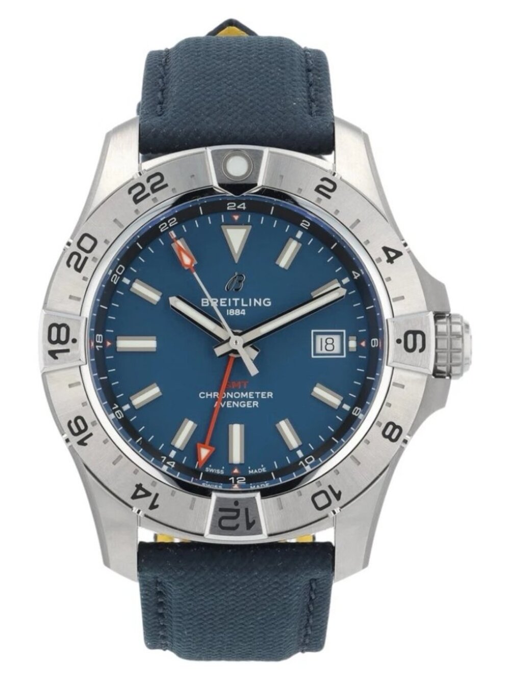 Breitling Avenger Stainless Steel Blue Dial 44mm Automatic Mens Watch